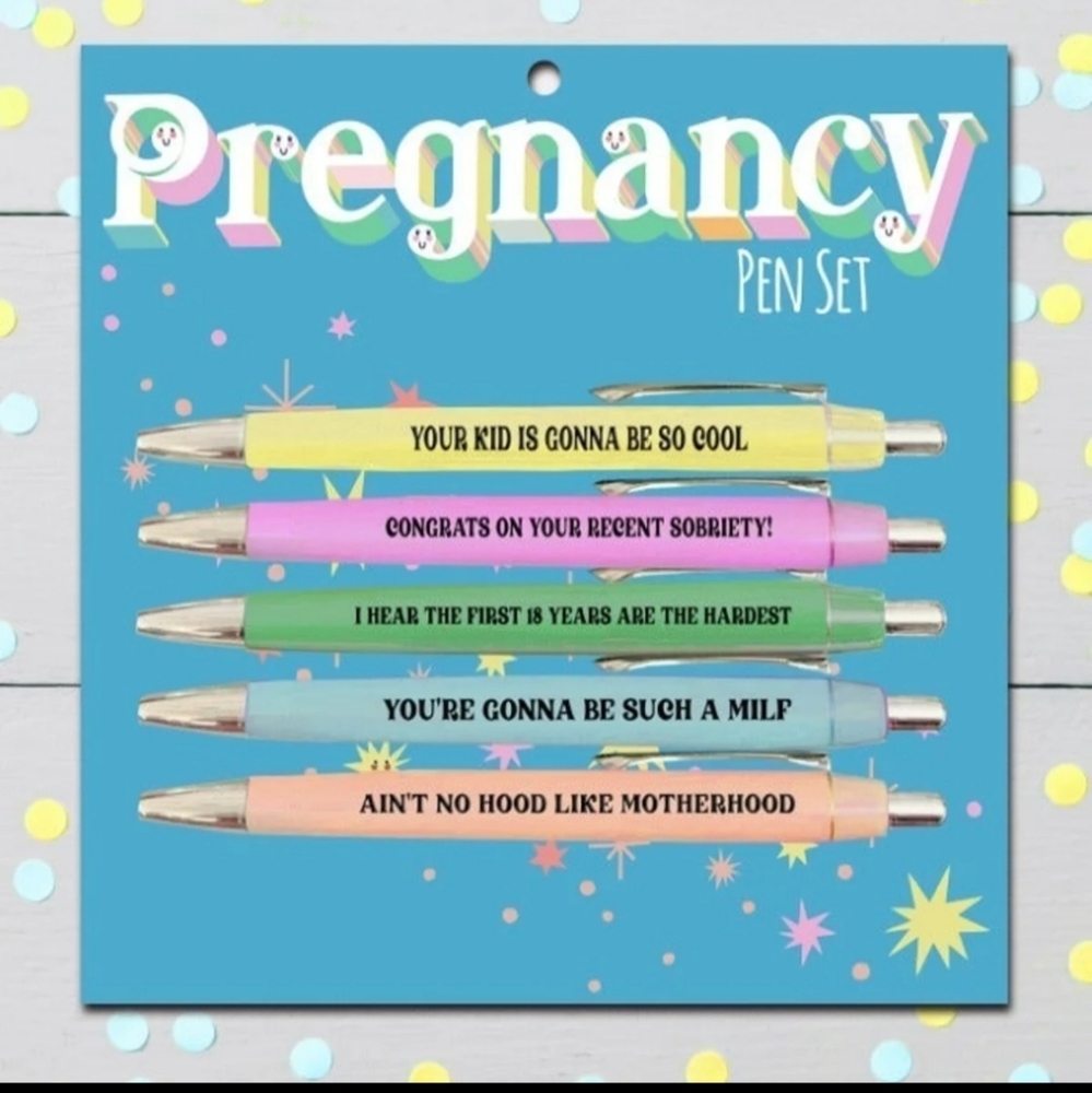 Pregnancy Humor Pen Set Ballpoint Pens Mom to Be Baby Shower Gift Cute NWOT